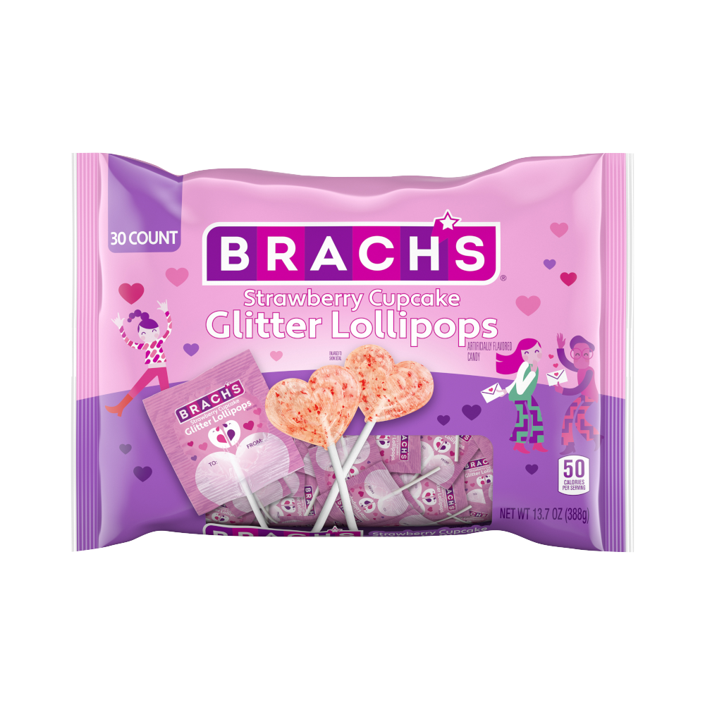 Brach's Strawberry Cupcake Glitter Pops