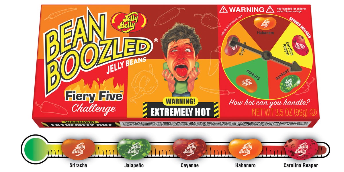 Jelly Belly  Bean Boozled Flaming five boite