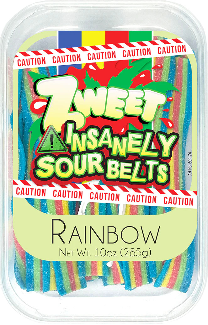 Zweet Insanely Sour Belts Rainbow Tray