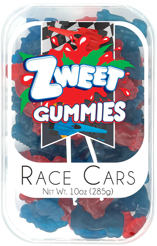 Zweet Gummies Race Cars Tray