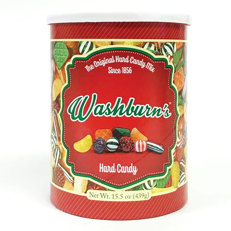 Washburn's Christmas Hard Candy Mix Cannister