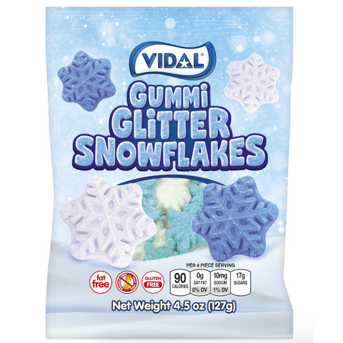 Vidal Gummi Glitter Snowflakes Peg Bag