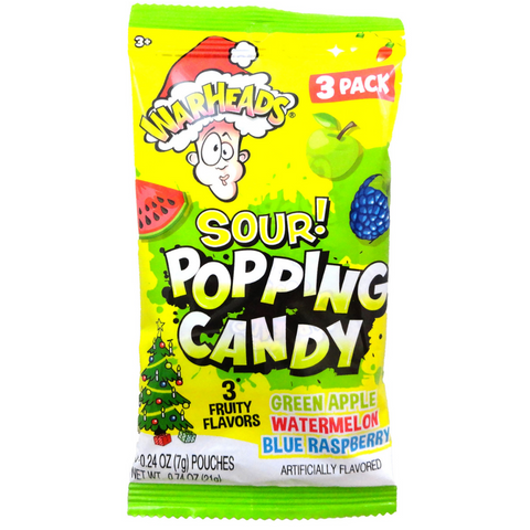 Warheads Christmas Sour Popping Candy (3-pack)