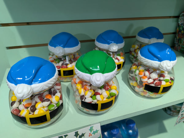 Elf Hat Candy Gift Globe with Freeze Dried Rainbow Bites