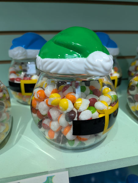 Elf Hat Candy Gift Globe with Freeze Dried Rainbow Bites