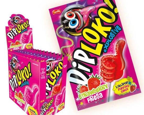 Dip Loko Popping Candy Lollipop Strawberry