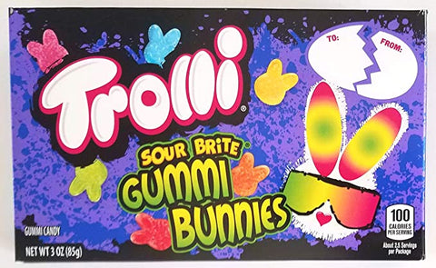 Trolli Sour Brite Gummi Bunnies Easter Theatre Box