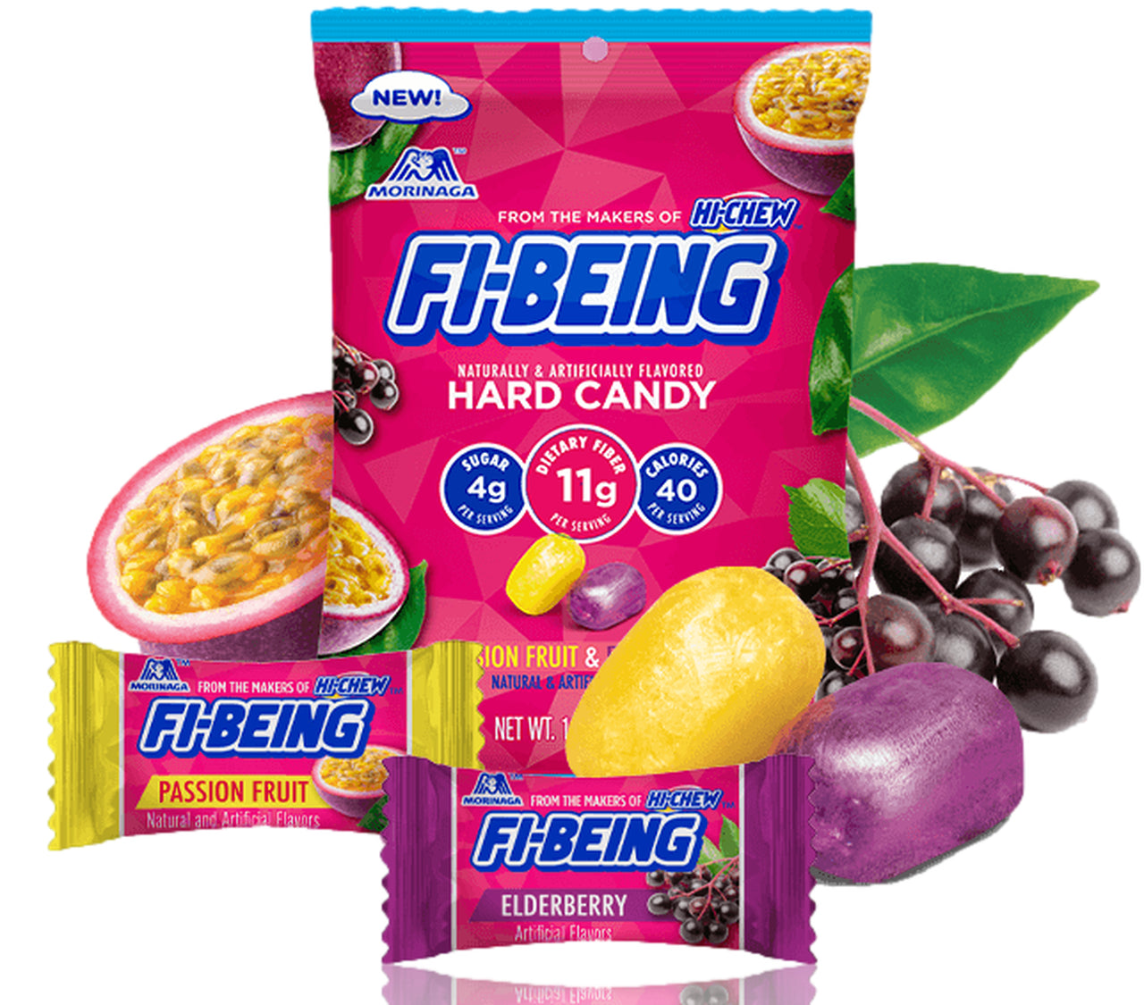 HI-CHEW Fi-Being Hard Candy Passion Fruit & Elderberry