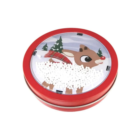 Rudolph Christmas Snow Globe Candy Tin